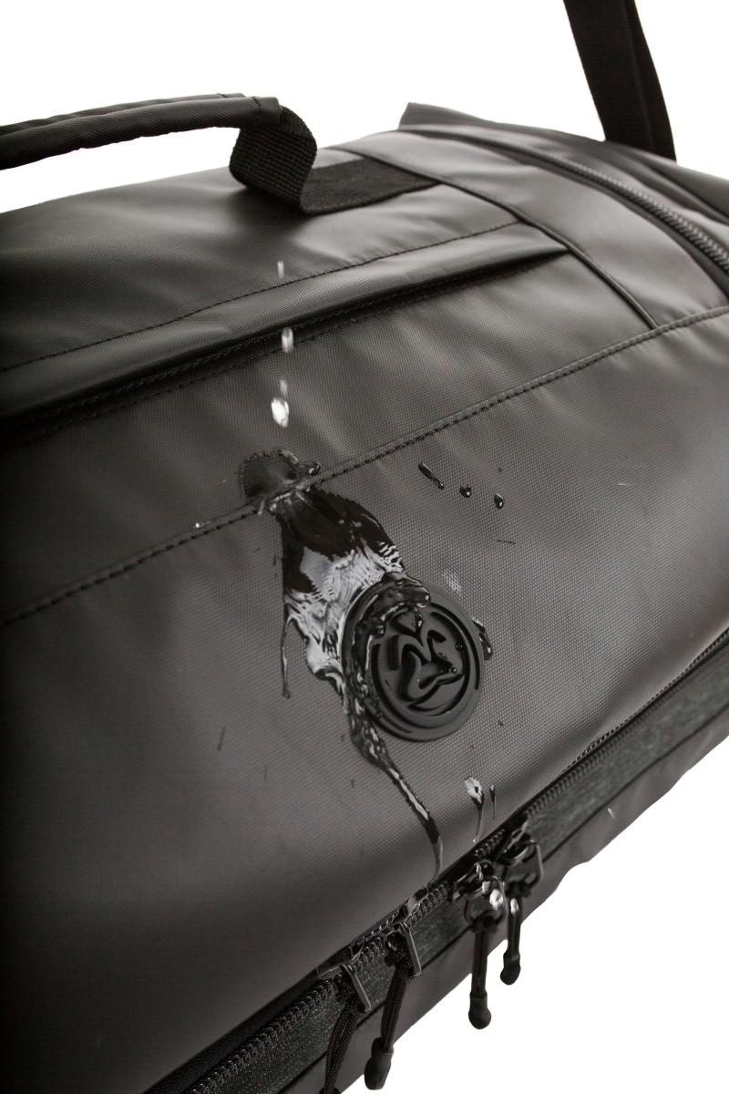 retreat duffel pack detail weather proof materials