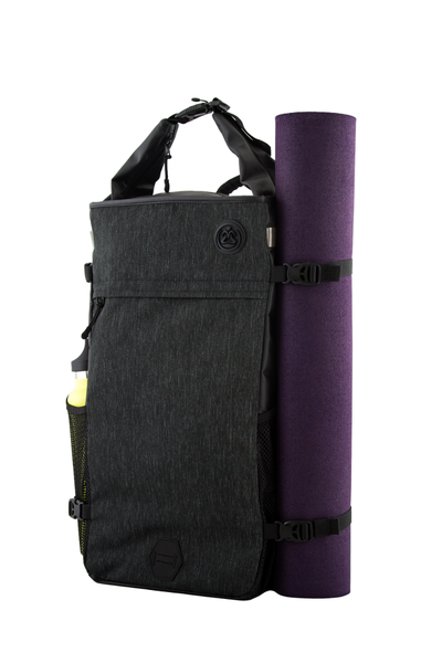 the guru backpack side with mat